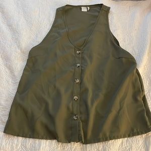 Dark green button up tank